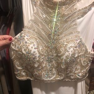 White Size 10 Alyce Paris Prom Dress